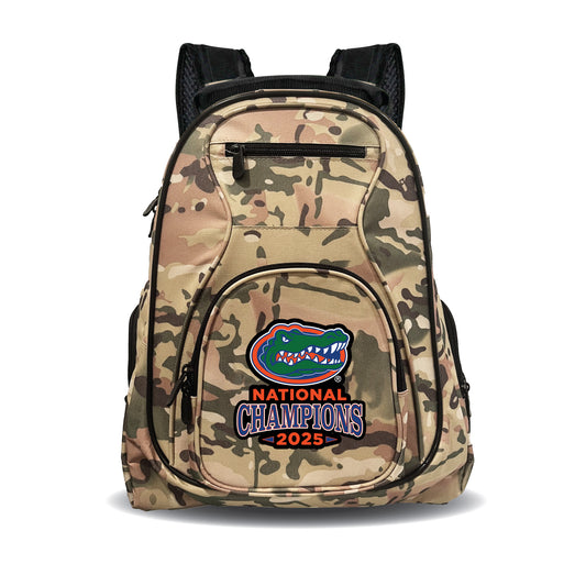 Florida Gators 2025 NCAA Men's Basketball National Champs Camo Laptop Backpack