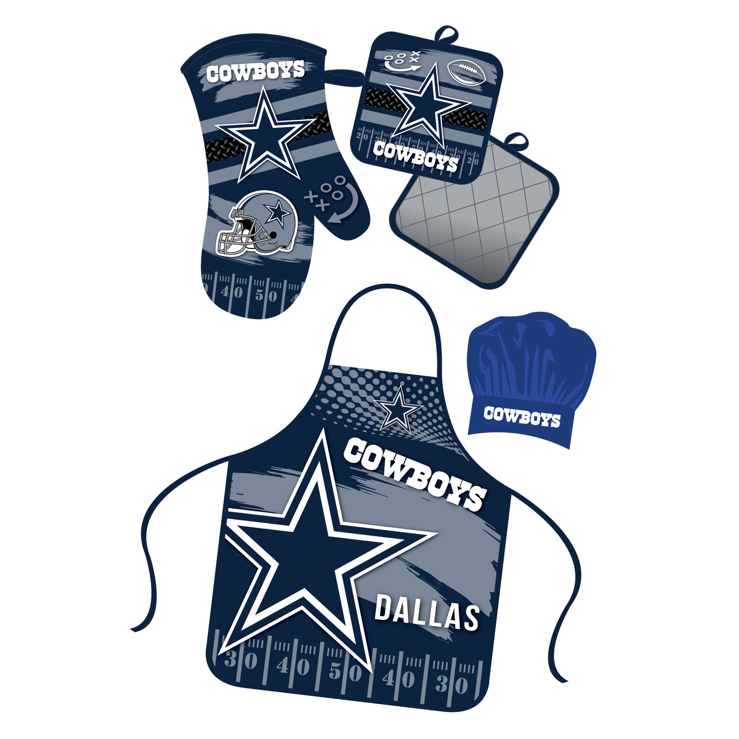 Dallas Cowboys Apron and Oven Mitt Bundle