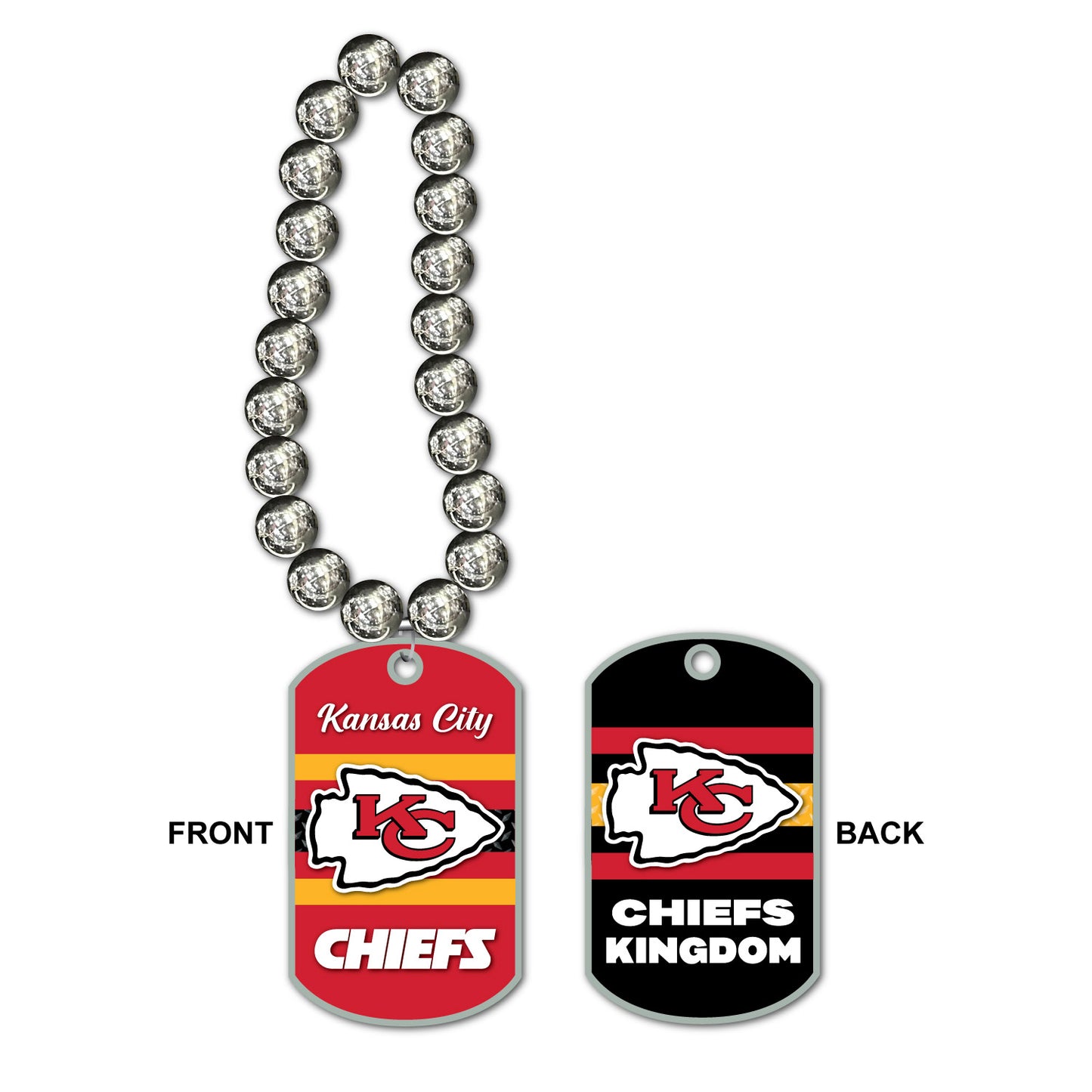 Kansas City Chiefs Jumbo Dog Tag Necklace
