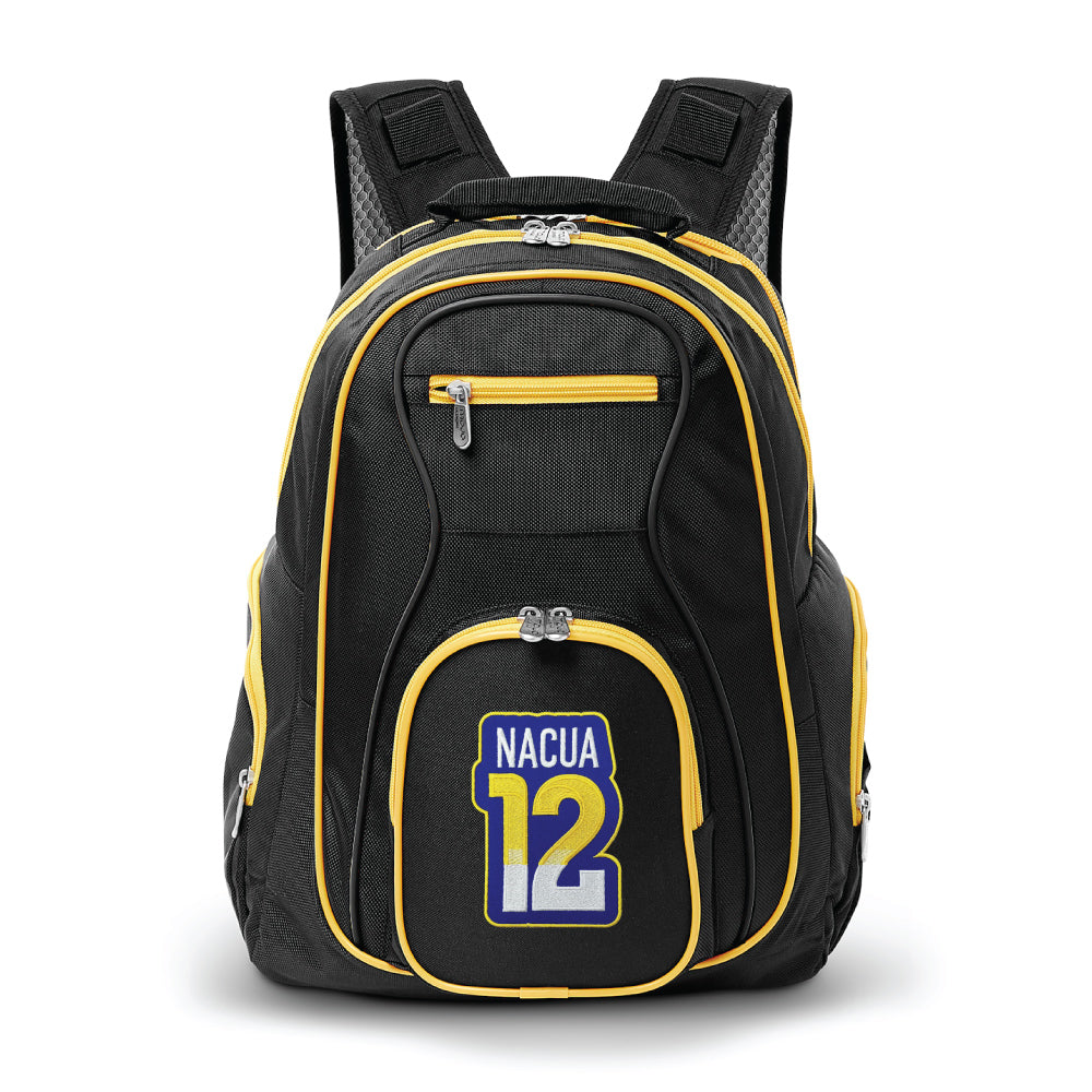 LA Rams Puka Nakua Premium Backpack with Yellow Trim