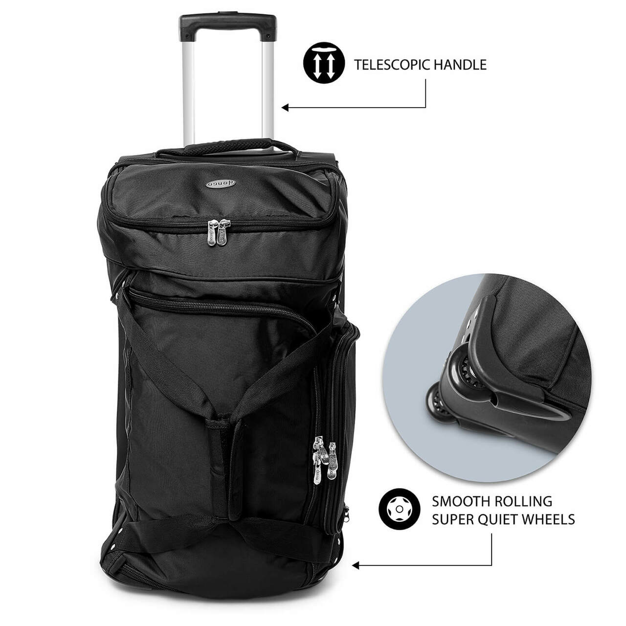 St Louis Blues 27" Black Rolling Drop Bottom Duffel