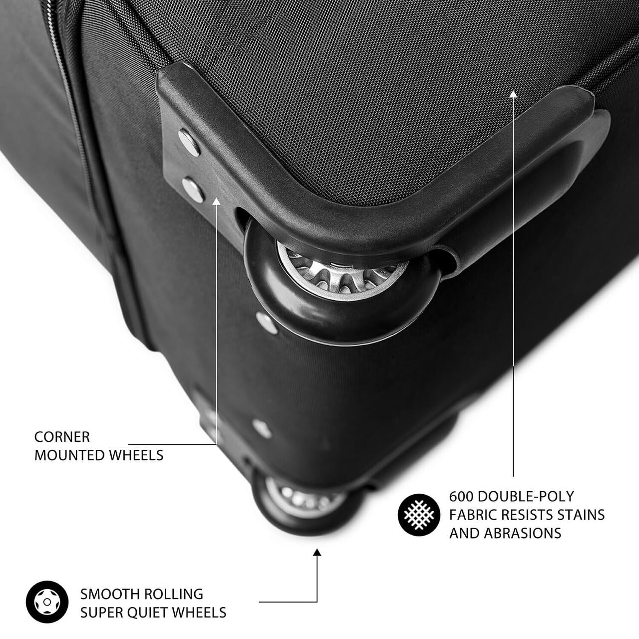 UCF Knights 27" Black Rolling Drop Bottom Duffel