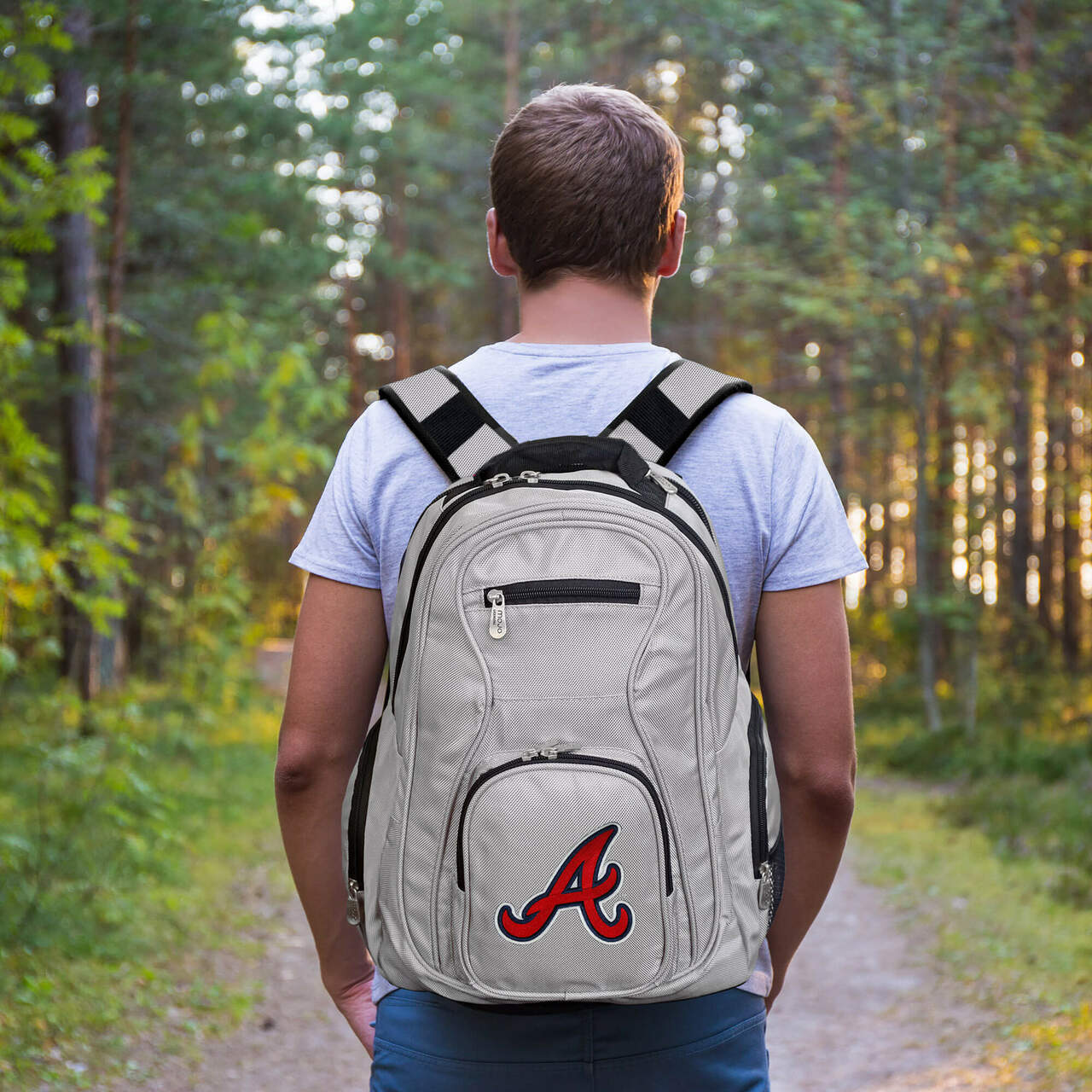 Atlanta Braves Laptop Backpack in Gray