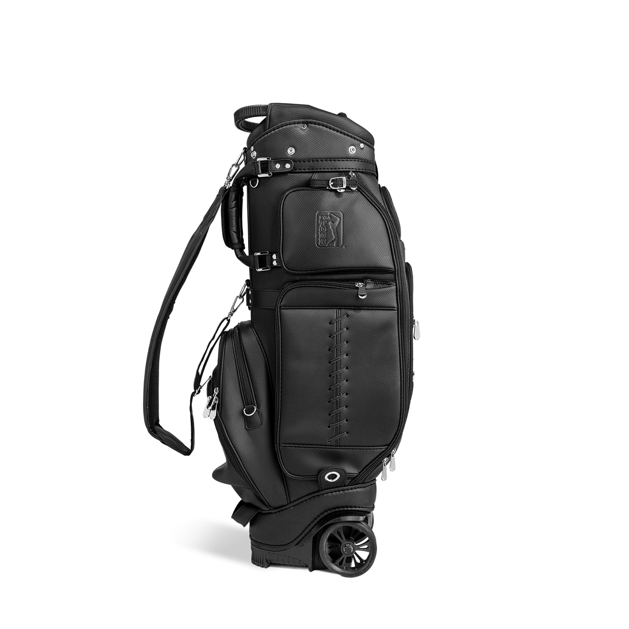 PGA Tour Golf Bag Black with Travel Cover and Shark Wheels