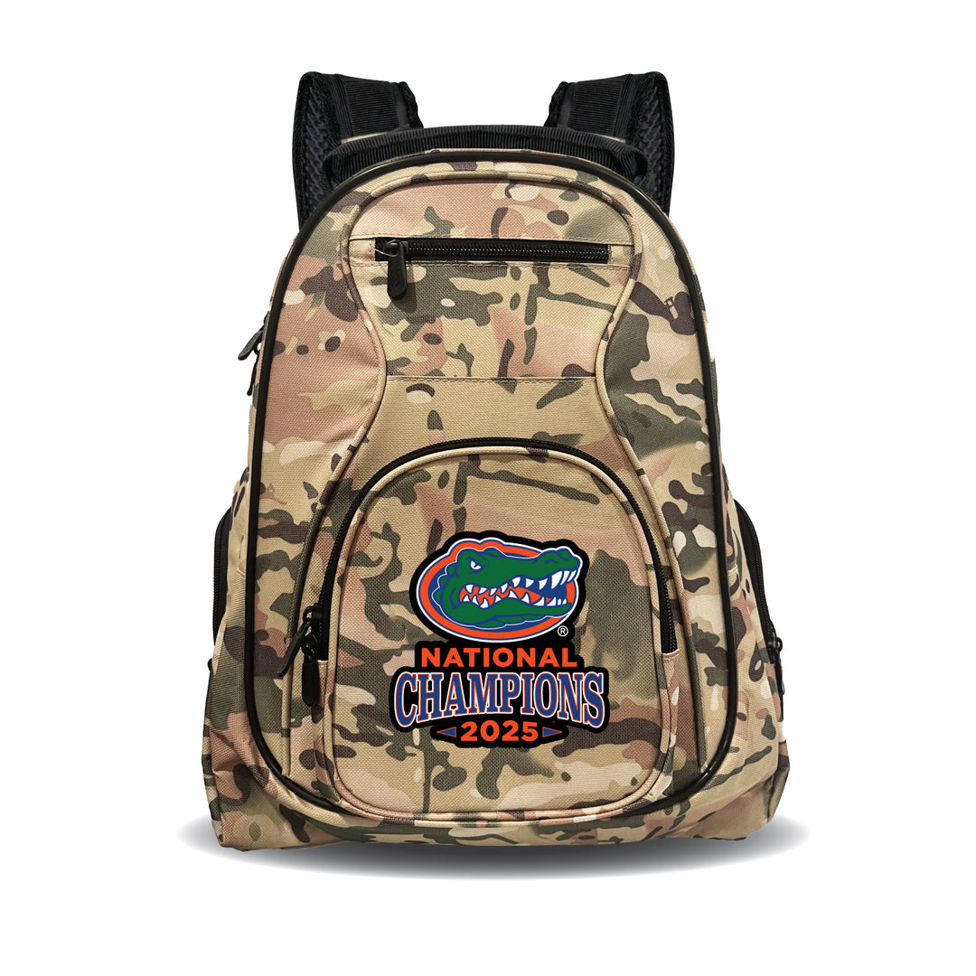 Florida Gators 2025 NCAA Men's Basketball National Champs Camo Laptop Backpack