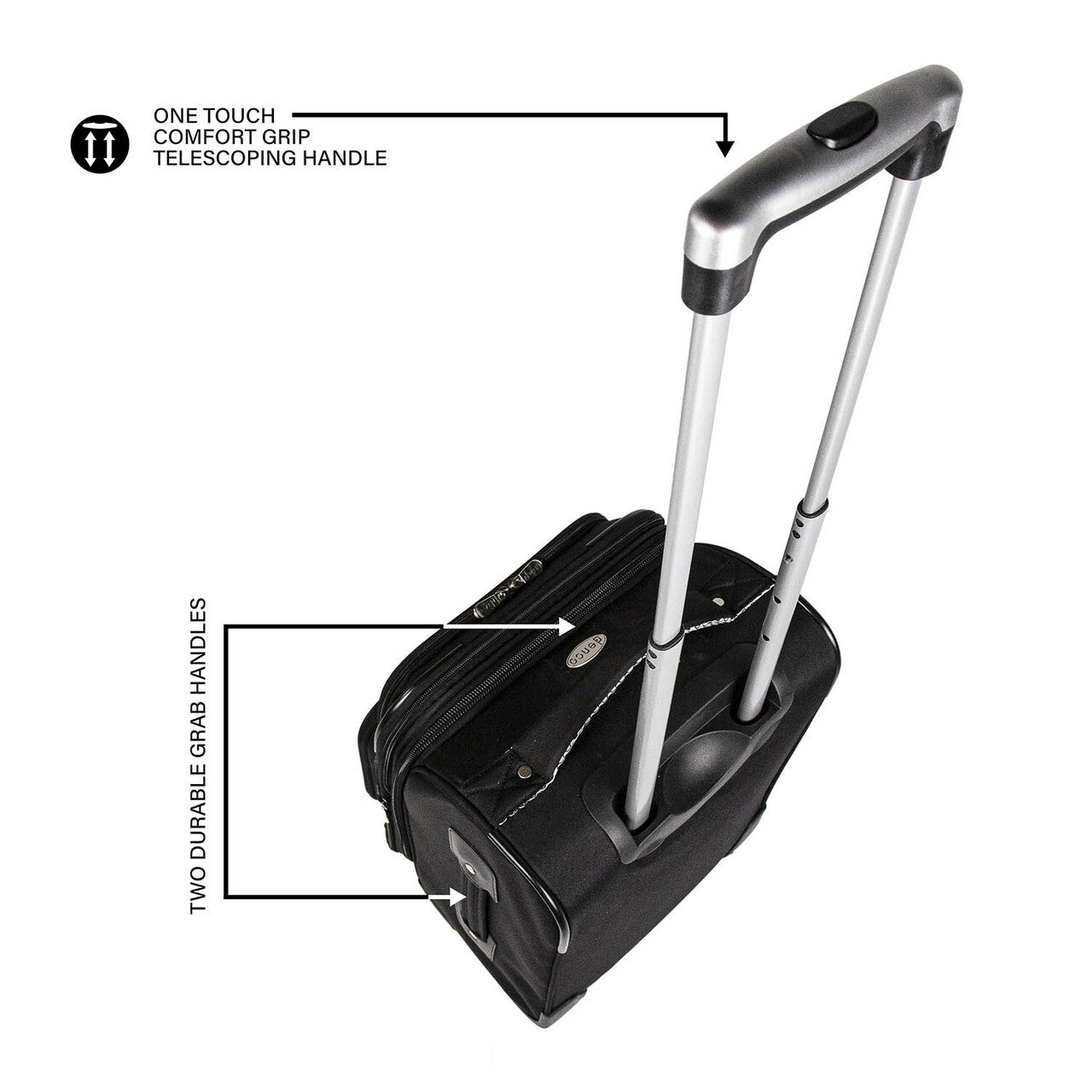 20'' Black Domestic Soft Side Carry-on Spinner