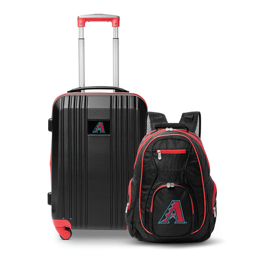 Arizona Diamondbacks 2 Piece Premium Colored Trim Backpack and Luggage Set