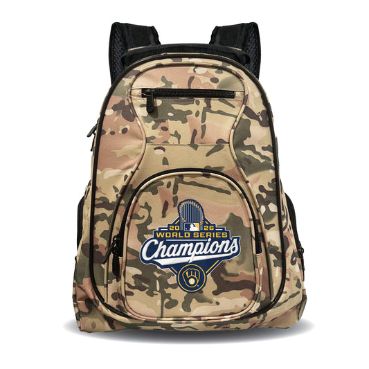 2026 Brewers World Series Champions Premium Laptop Backpack -CAMO