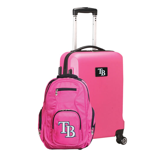 Tampa Bay Rays Deluxe 2-Piece Backpack and Carry on Set in Pink