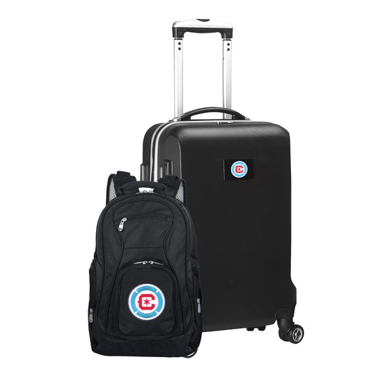 Chicago Fire FC Deluxe 2 Piece Backpack & Carry-On Set -BLACK