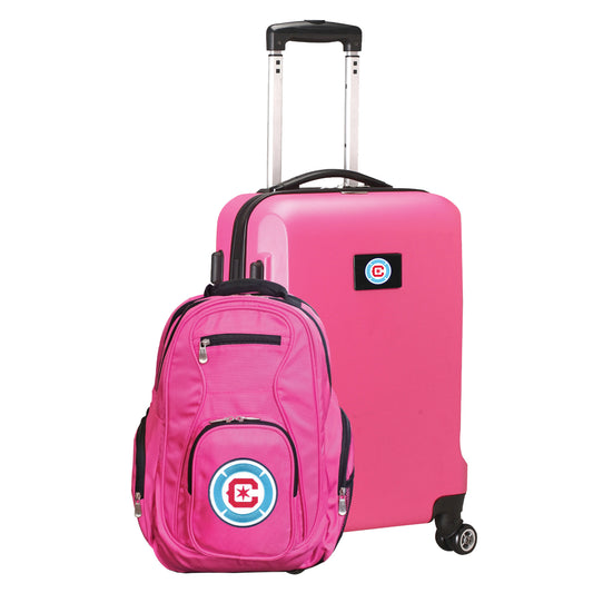 Chicago Fire FC Deluxe 2 Piece Backpack & Carry-On Set -PINK