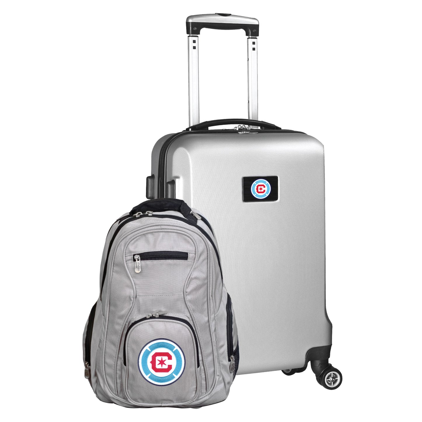 Chicago Fire FC Deluxe 2 Piece Backpack & Carry-On Set -SILVER