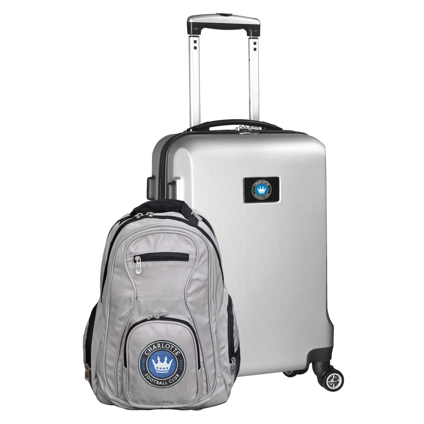 Charlotte FC Deluxe 2 Piece Backpack & Carry-On Set -SILVER