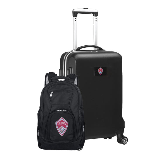 Colorado Rapids Deluxe 2 Piece Backpack & Carry-On Set -BLACK