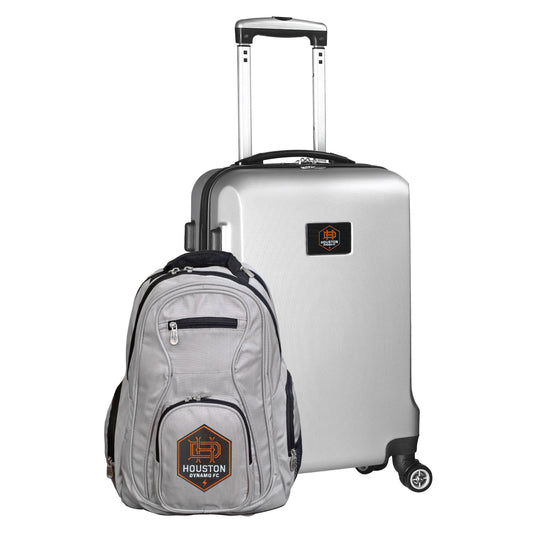 Houston Dynamo FC Deluxe 2 Piece Backpack & Carry-On Set -SILVER