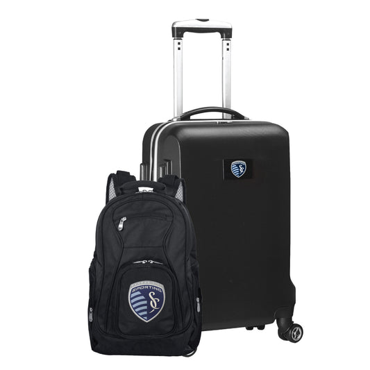 Sporting Kansas City Deluxe 2 Piece Backpack & Carry-On Set -BLACK