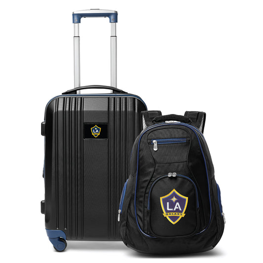 LA Galaxy Premium 2-Piece Backpack & Carry-On Set- NAVY