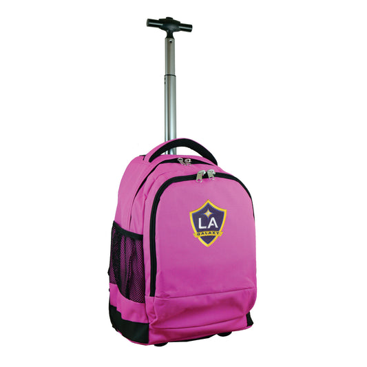 LA Galaxy 19" Premium Wheeled Backpack-Pink