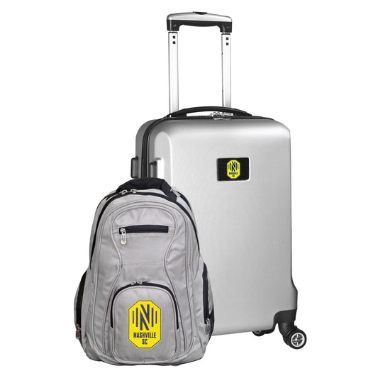 Nashville SC Deluxe 2 Piece Backpack & Carry-On Set -SILVER