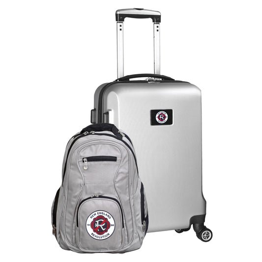 New England Revolution Deluxe 2 Piece Backpack & Carry-On Set -SILVER