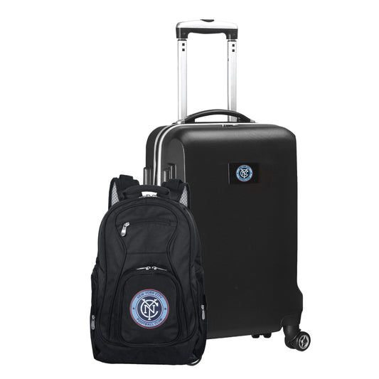 New York City FC Deluxe 2 Piece Backpack & Carry-On Set -BLACK