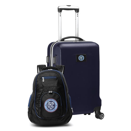 New York City FC Deluxe 2 Piece Backpack & Carry-On Set -NAVY