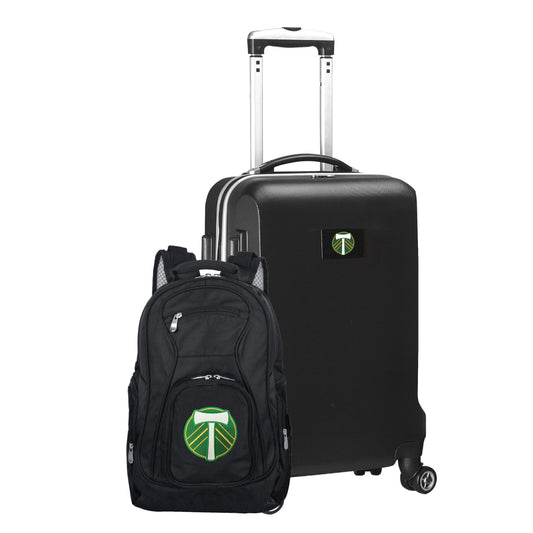 Portland Timbers Deluxe 2 Piece Backpack & Carry-On Set -BLACK