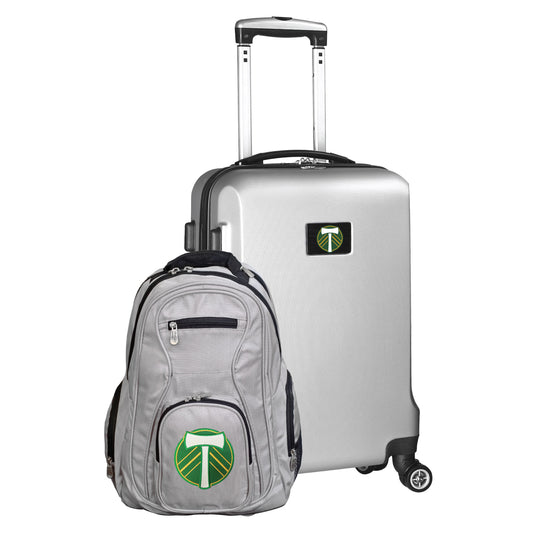 Portland Timbers Deluxe 2 Piece Backpack & Carry-On Set -SILVER