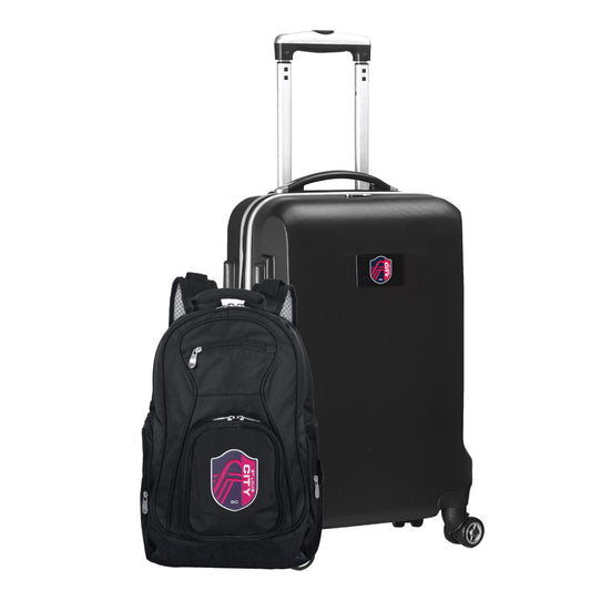 St. Louis City SC Deluxe 2 Piece Backpack & Carry-On Set -BLACK