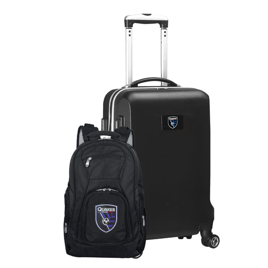 San Jose Earthquakes Deluxe 2 Piece Backpack & Carry-On Set -BLACK