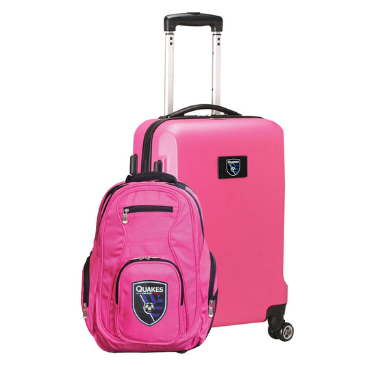 San Jose Earthquakes Deluxe 2 Piece Backpack & Carry-On Set -PINK