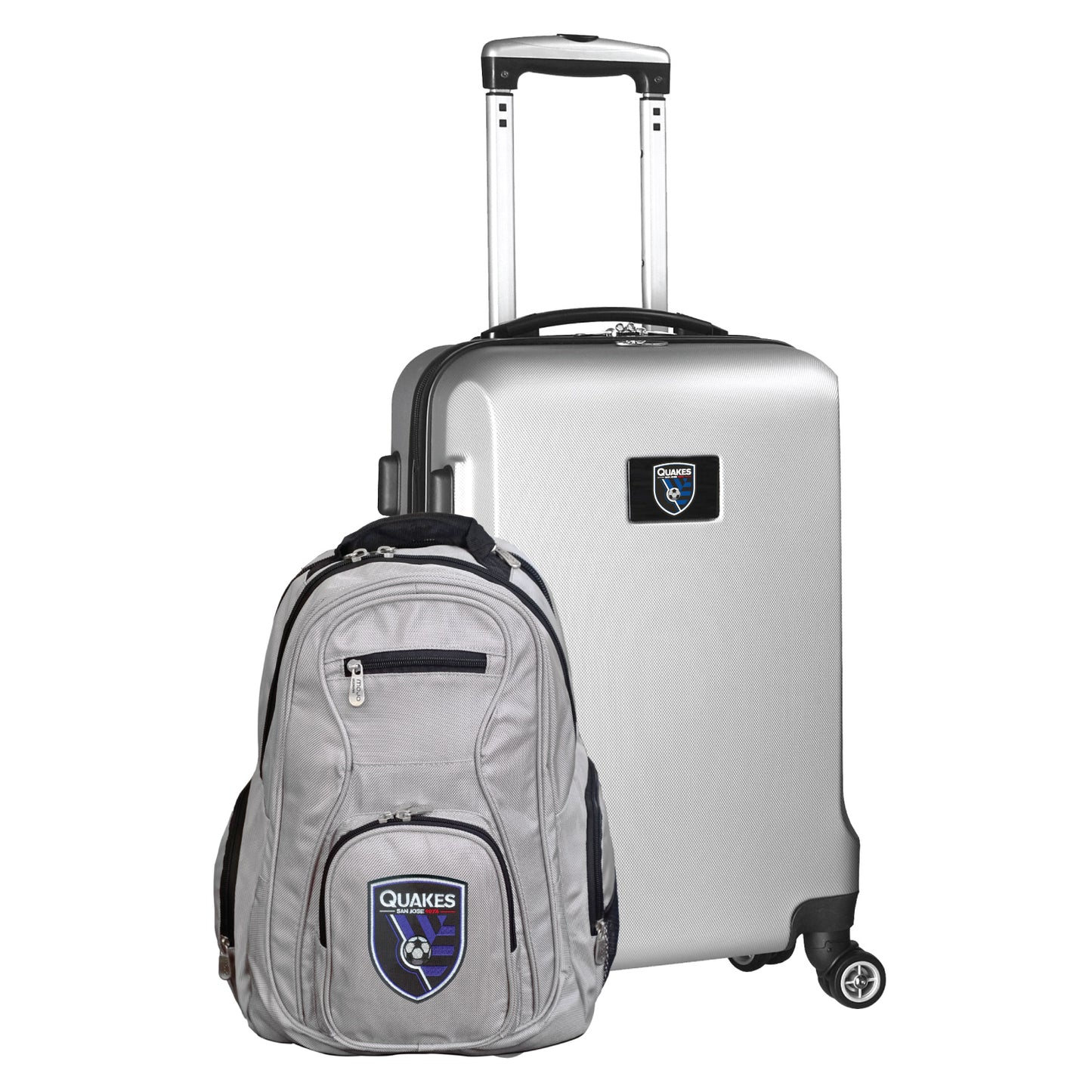 San Jose Earthquakes Deluxe 2 Piece Backpack & Carry-On Set -SILVER