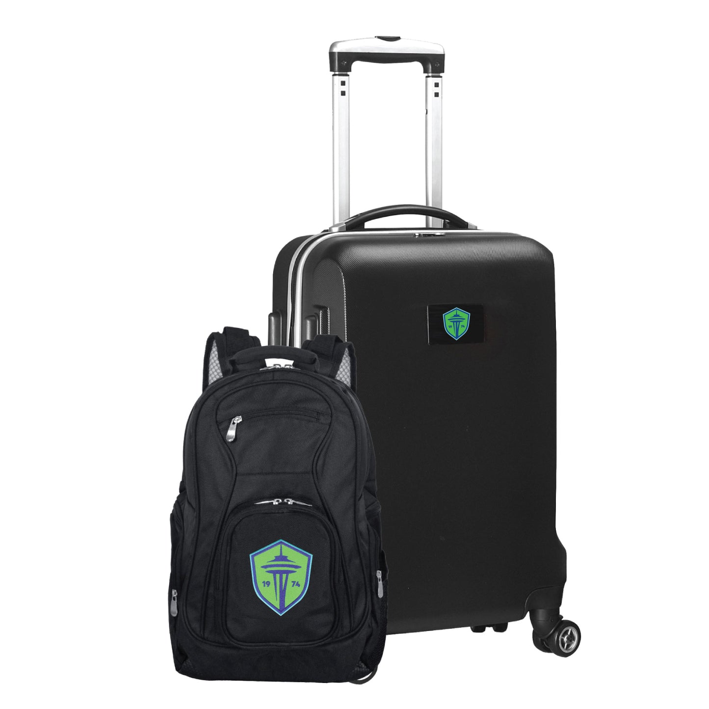 Seattle Sounders FC Deluxe 2 Piece Backpack & Carry-On Set -BLACK