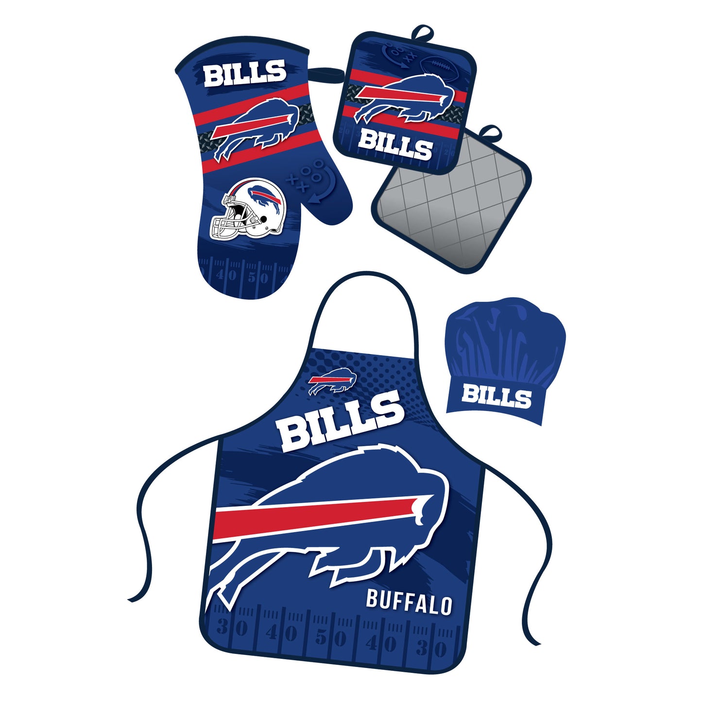 Buffalo Bills Apron and Oven Mitt Bundle