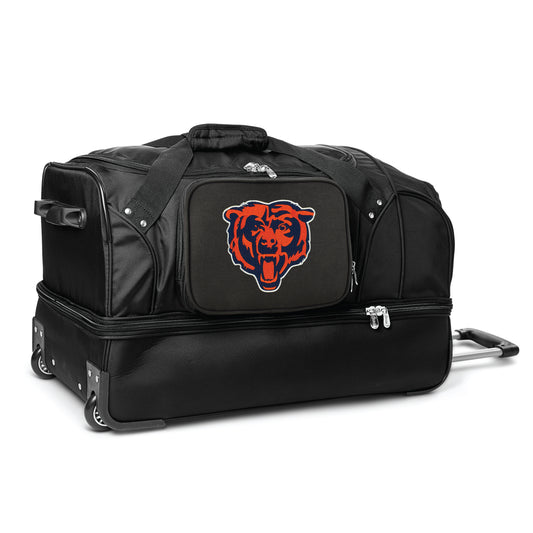 Chicago Bears 27" Black Rolling Drop Bottom Duffel