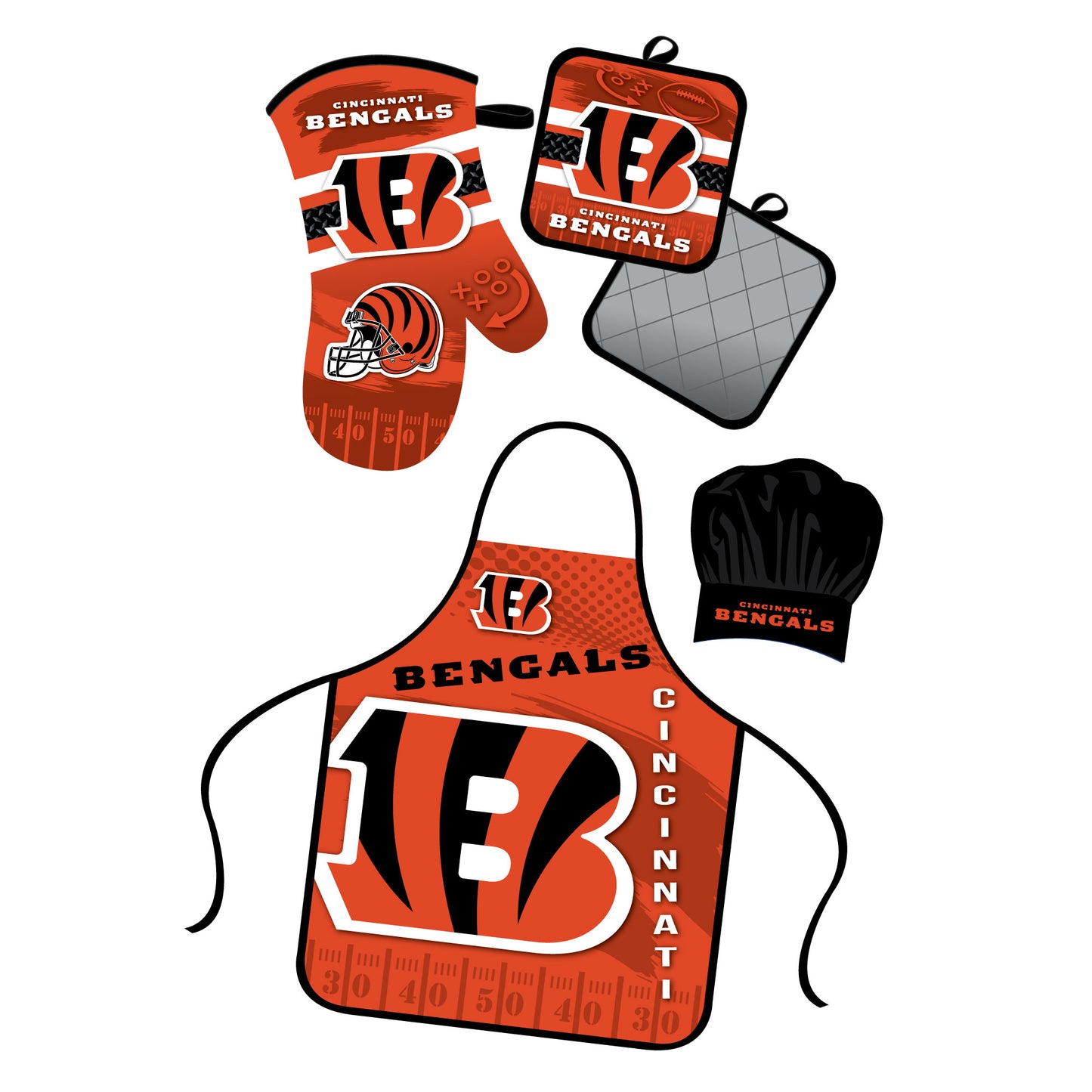 Cincinnati Bengals Apron and Oven Mitt Bundle