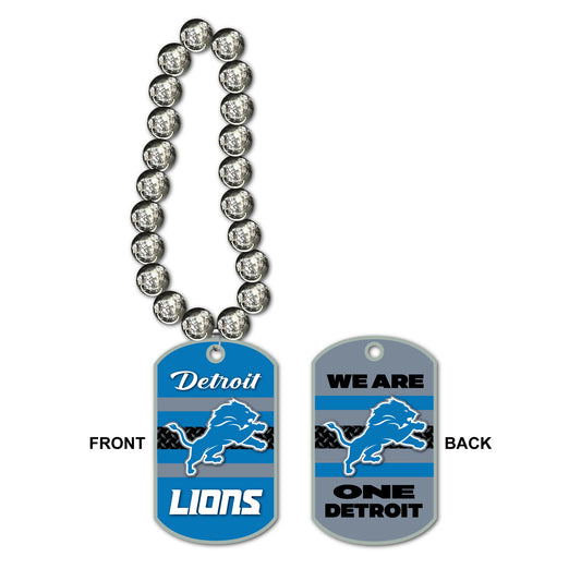 Detroit Lions Jumbo Dog Tag Necklace
