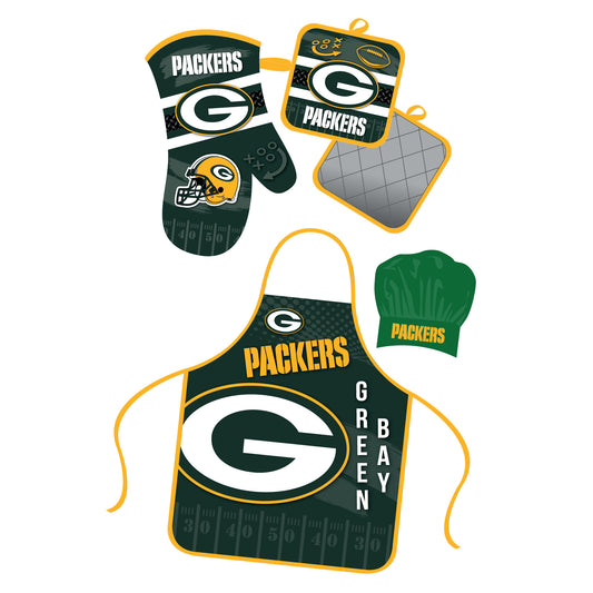 Green Bay Packers Apron and Oven Mitt Bundle