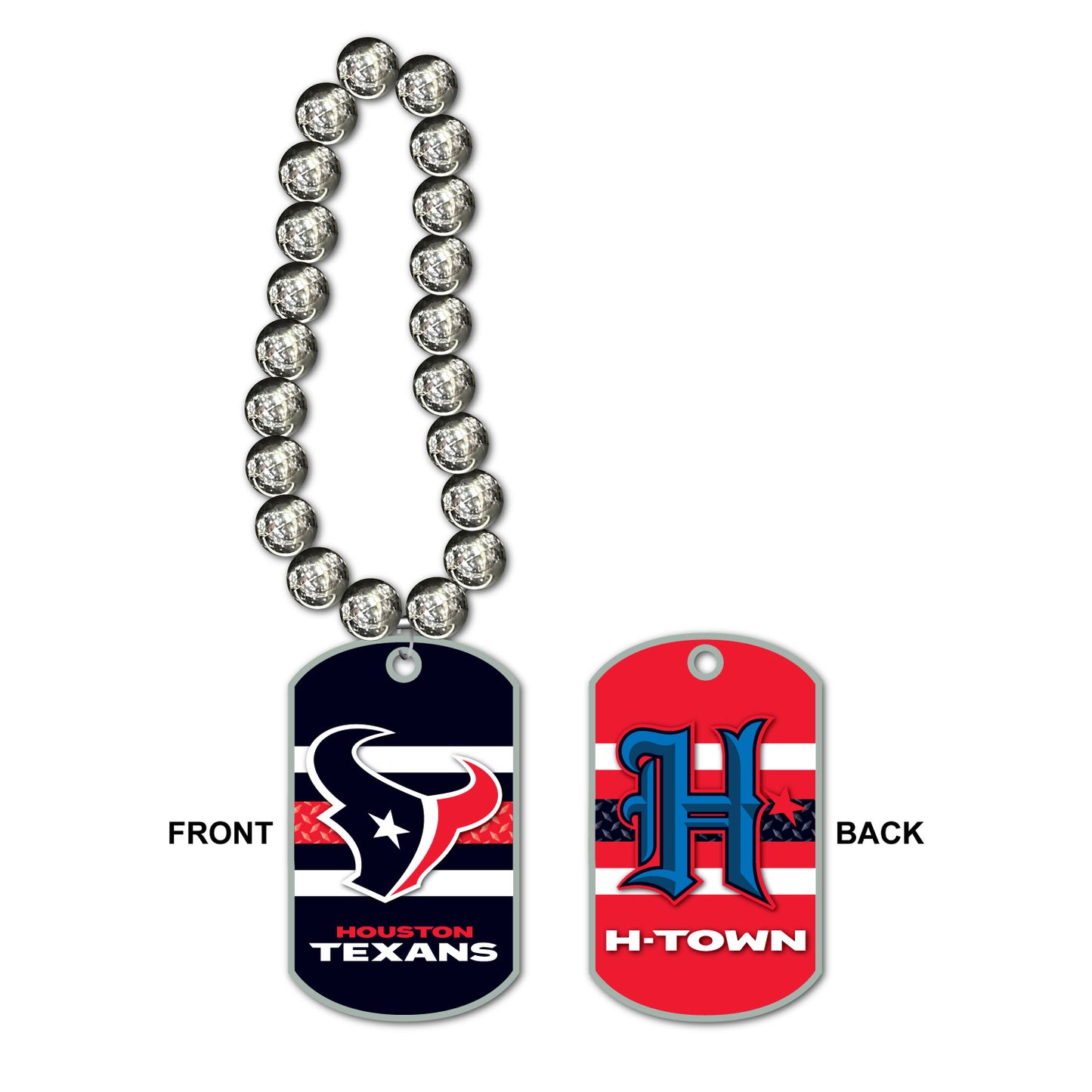 Houston Texans Jumbo Dog Tag Necklace
