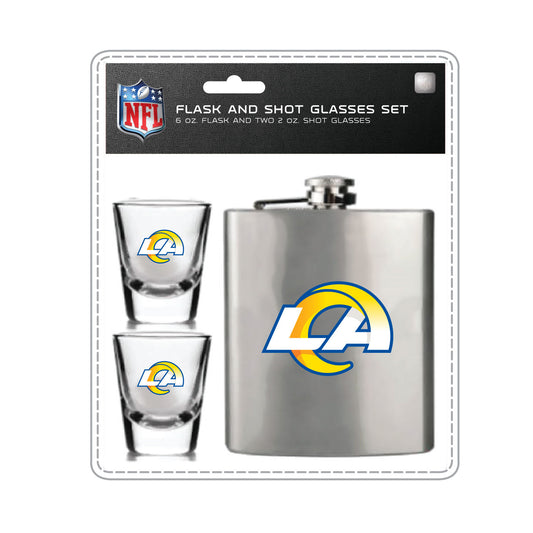 Los Angeles Rams Flask Set - 1 Flask and 2 Shot Glass Set