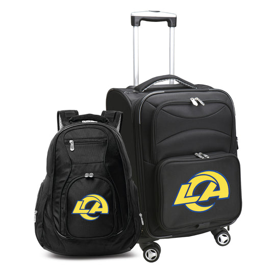 Los Angeles Rams Spinner Carry-On Luggage and Backpack Set