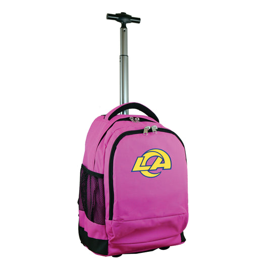 Los Angeles Rams Premium Wheeled Backpack in Pink