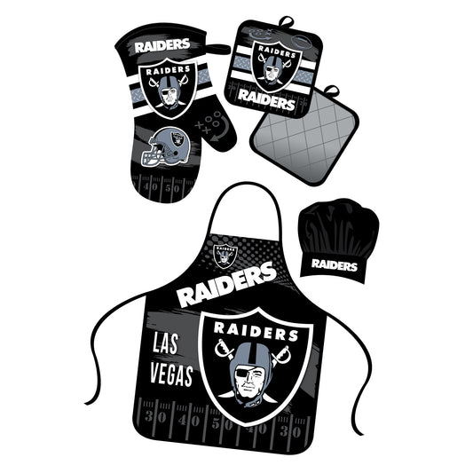 Las Vegas Raiders Apron and Oven Mitt Bundle