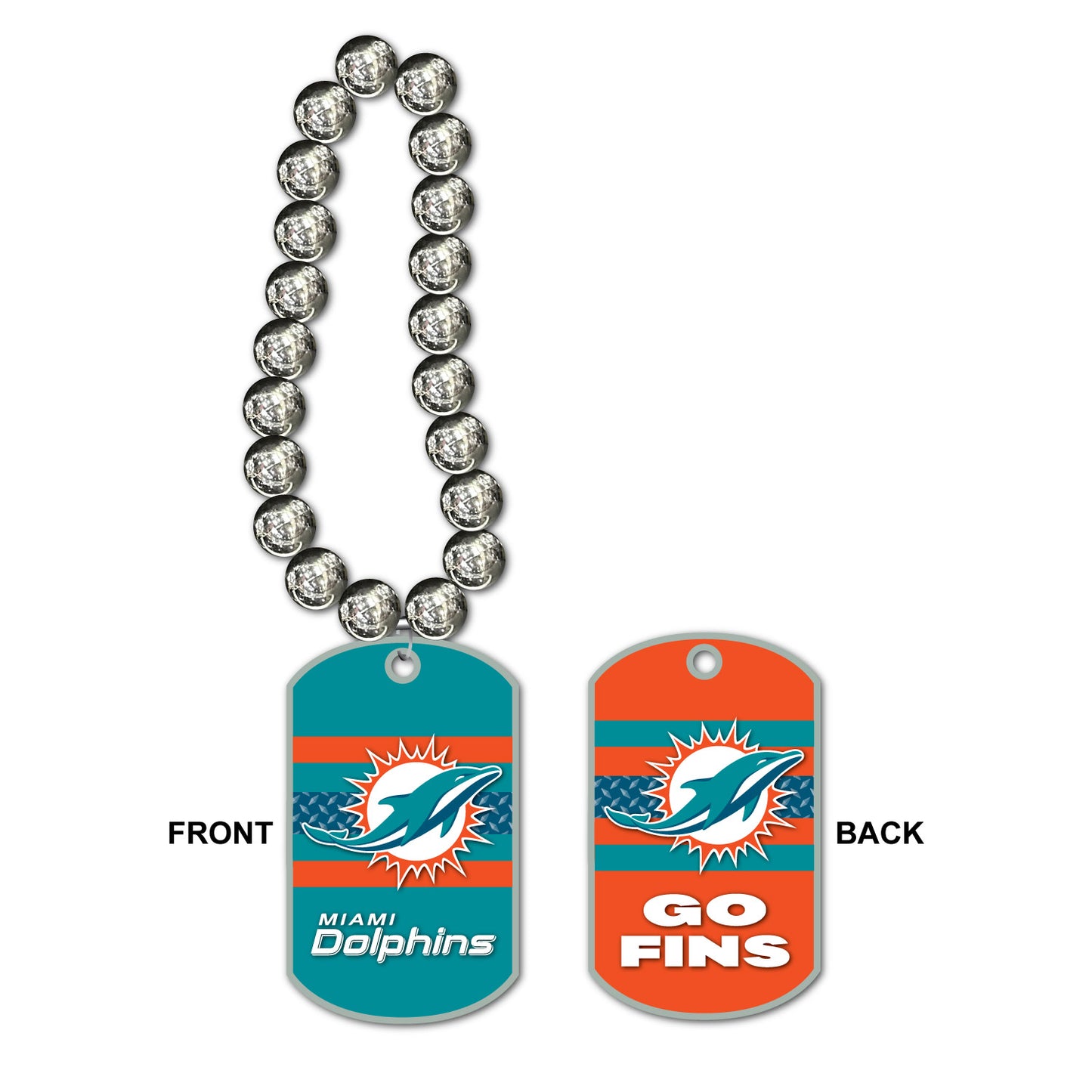 Miami Dolphins Jumbo Dog Tag Necklace
