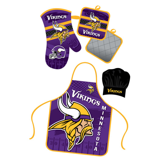 Minnesota Vikings Apron and Oven Mitt Bundle