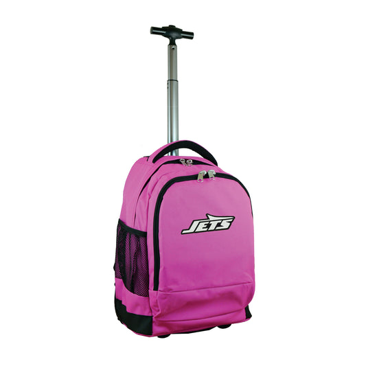 New York Jets Premium Wheeled Backpack- Pink