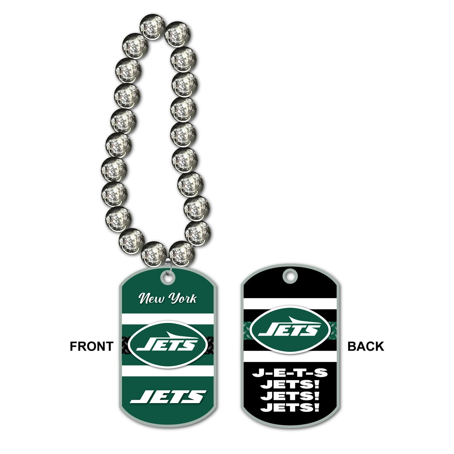 New York Jets Jumbo Dog Tag Necklace