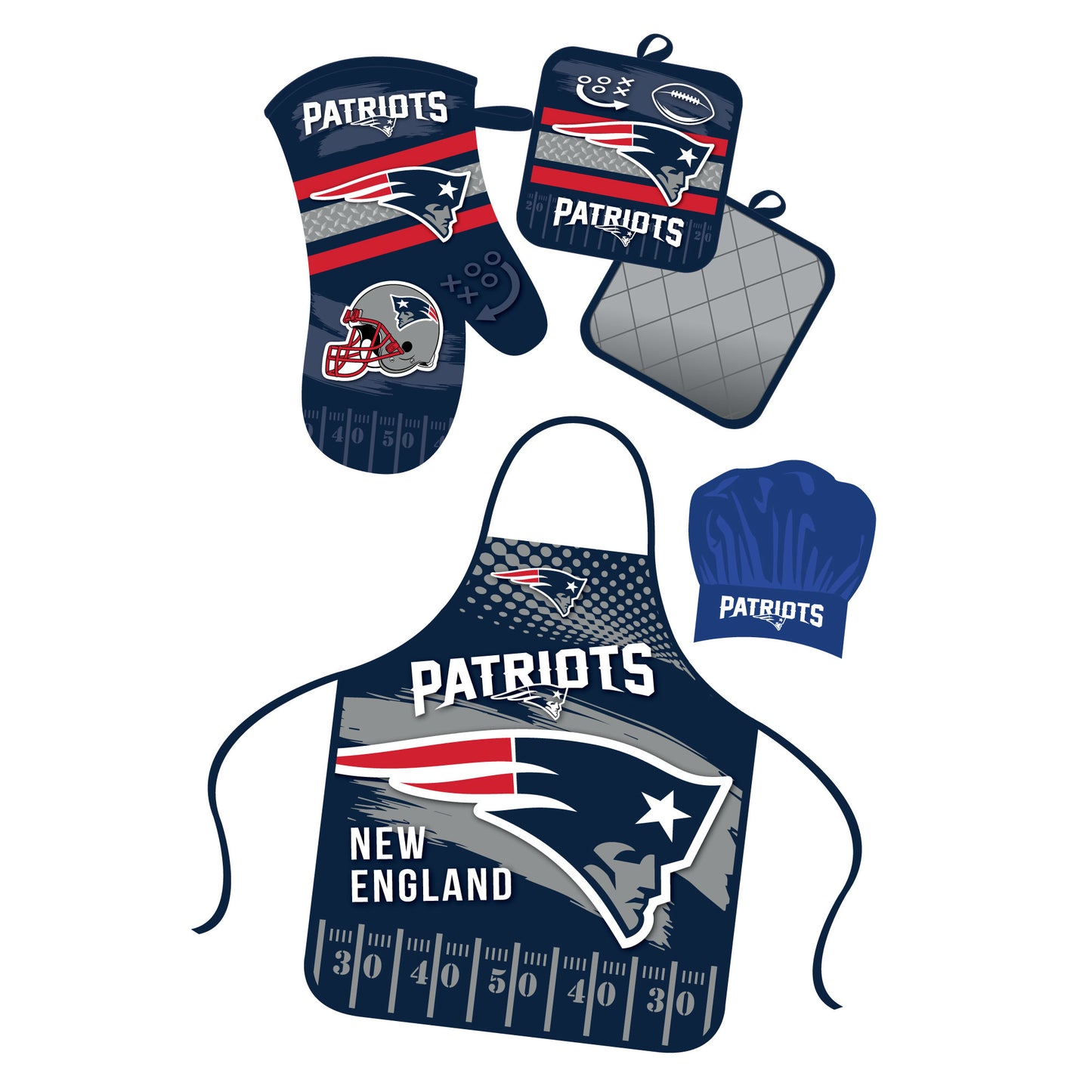 New England Patriots Apron and Oven Mitt Bundle