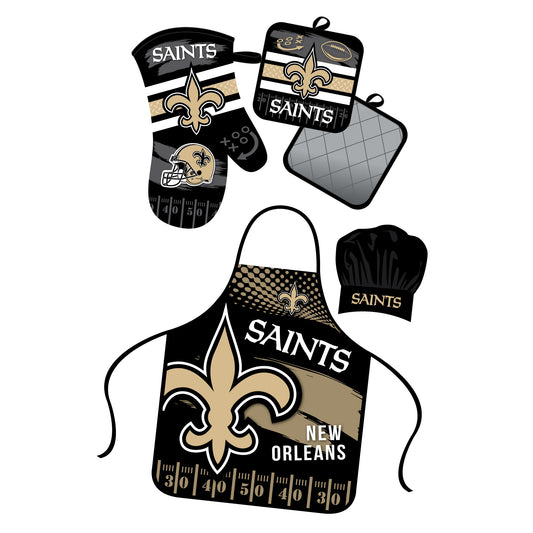New Orleans Saints Apron and Oven Mitt Bundle