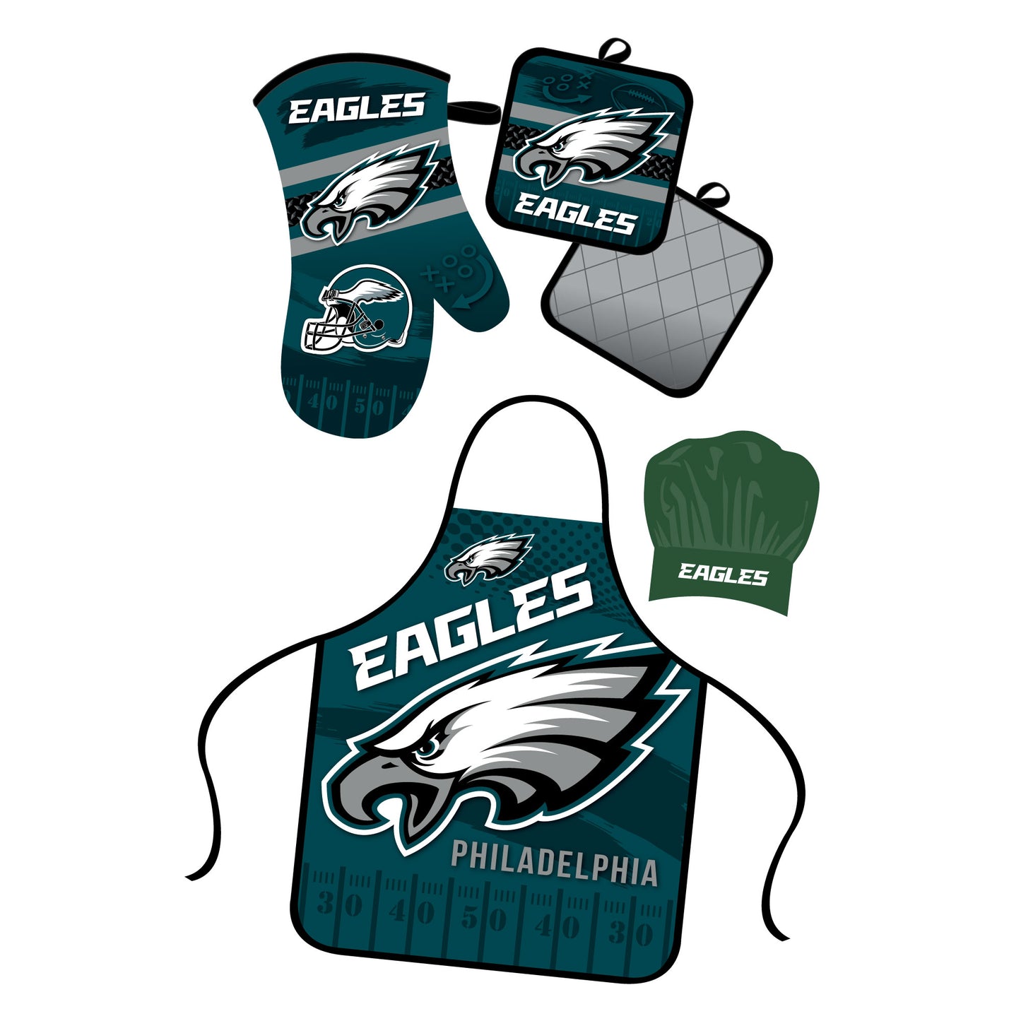 Philadelphia Eagles Apron and Oven Mitt Bundle